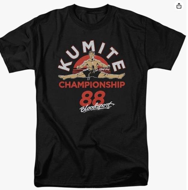 Popfunk Classic Bloodsport Jean-Claude Van Damme Martial Arts Movie T Shirt Mens Womens Tees Top St