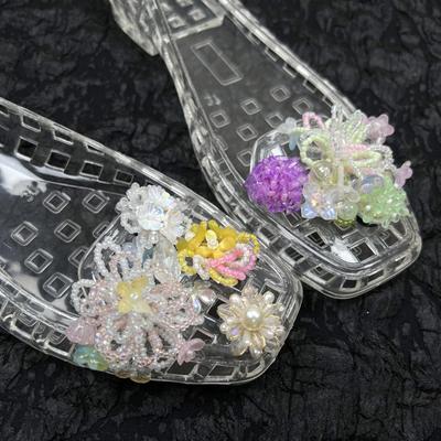 Дофамин Бисероплетение Желейные Сандалии Аксессуар DIY Декоративный Цветок для Обуви Шлепанцы Пряжка для Обуви Аксессуары