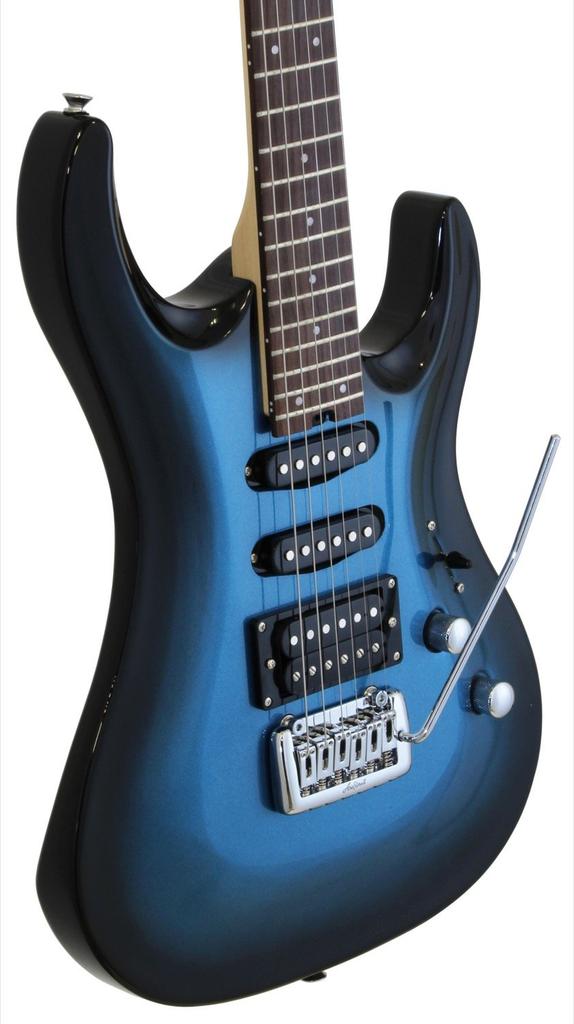 AriaPro II MAC Series Electric Guitar with SSH Pickups, Metallic Blue Shade, MAC-STD MBS, Includes Soft Case