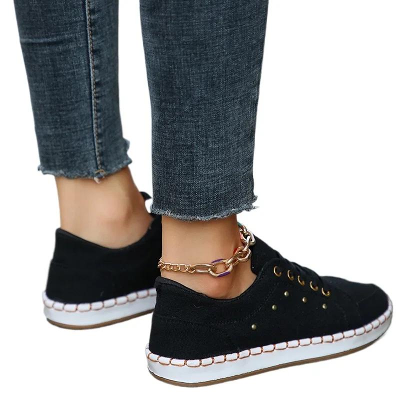2024 Новая весна и осень универсальная парусиновая обувь модная женская повседневная спортивная обувь Zapatos большой размер 35-43
