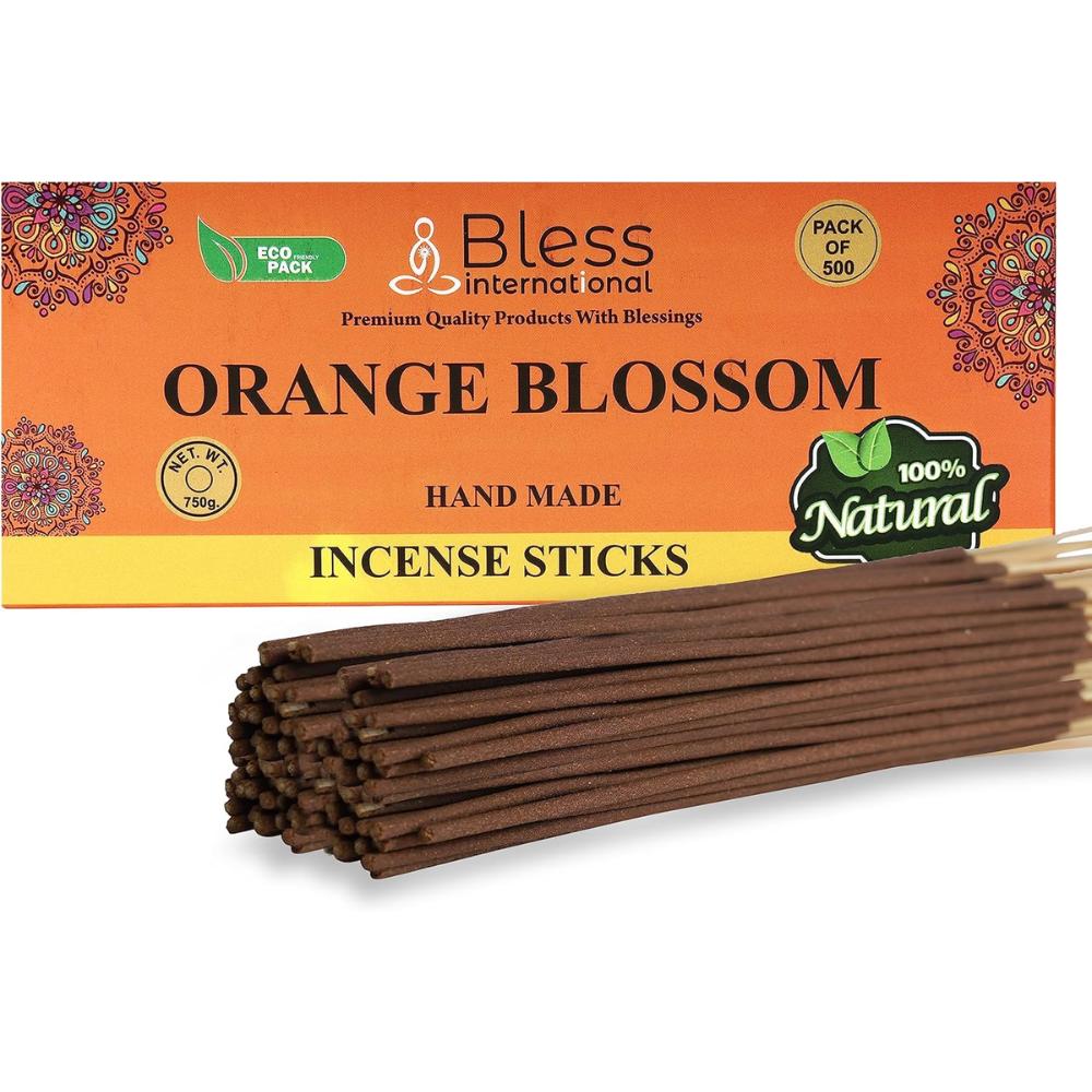 Bless-Orange-Blossom-Incense-Sticks 100%-Natural-Handmade-Hand-Dipped-Incense-Sticks Organic-Chemicals-Free for-Purification-Relaxation-Positivity