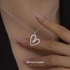 Banyan Tree S925 Silver Heart Necklace with Diamonds for Valentine's Day - Elegant Women's Clavicle Chain Gift
