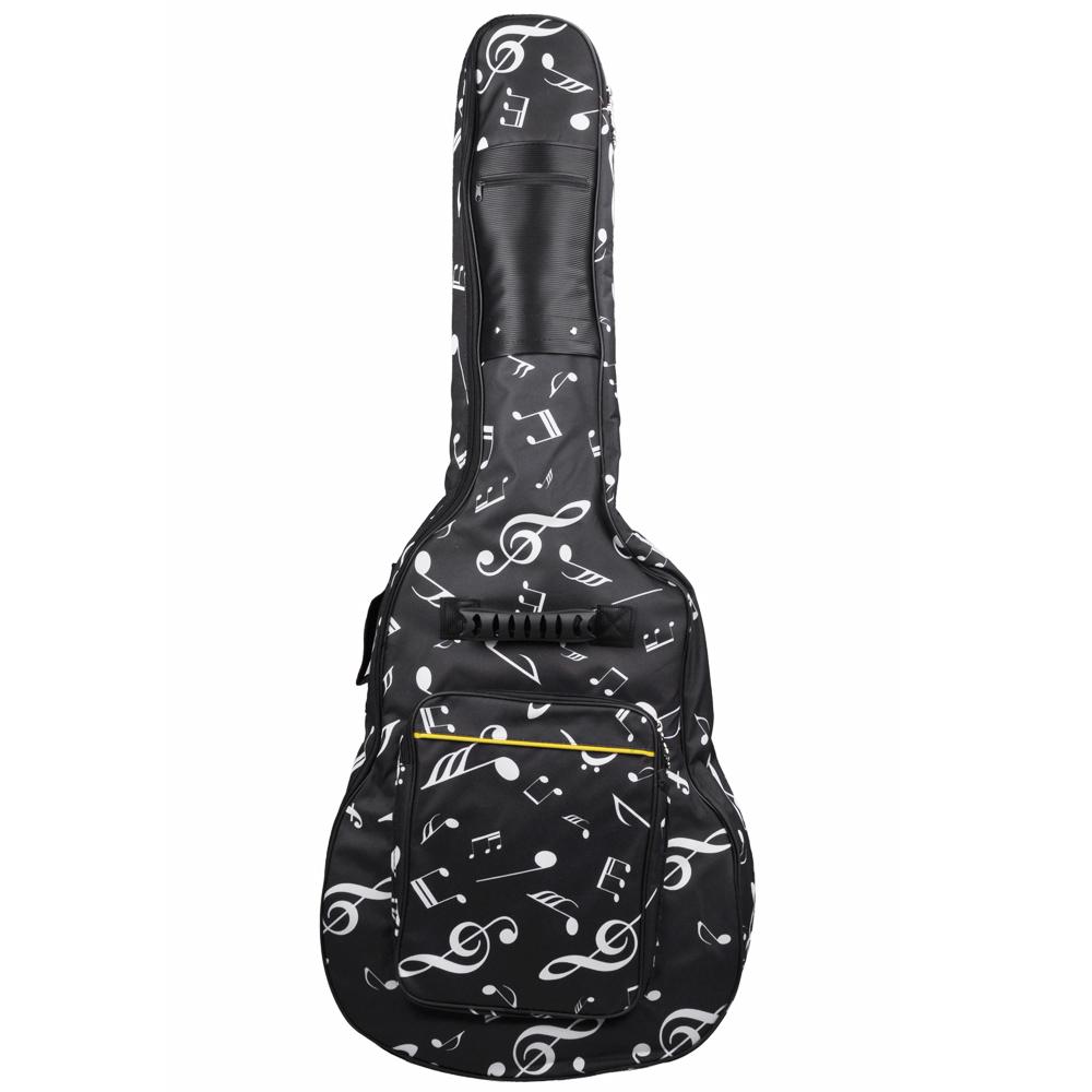 40 / 41 Inch Musical Note Folk Acoustic Guitar Case Double Straps Canvas Pad 10mm Cotton Thickening