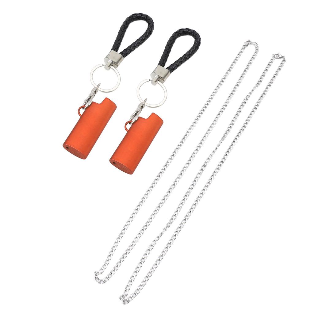 2 Set Spring Clip Keychain Aluminum Alloy Key Ring Key Holder with Lighter Case for Home Travel