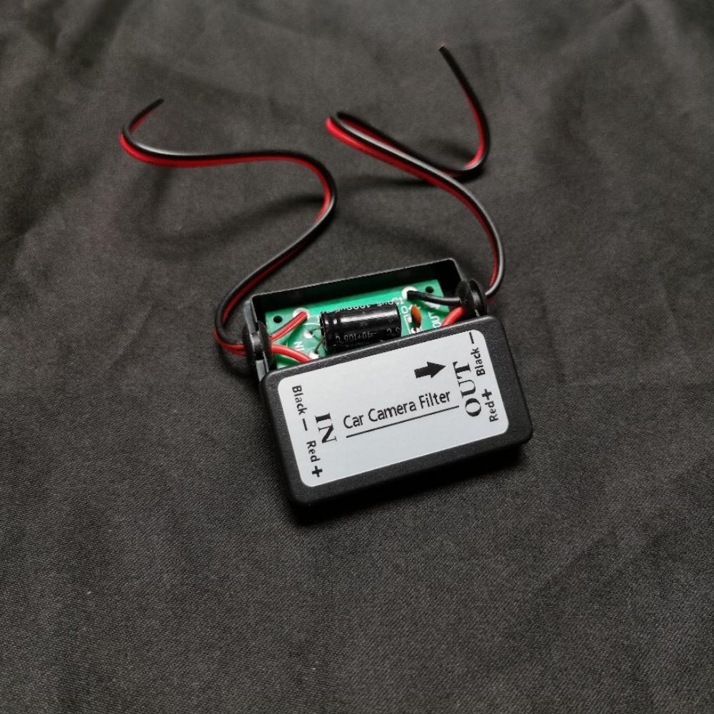 12V DC Power Relay Capacitor Filter Connector Rectifier for Car Rear View Backup Camera Rectifier Auto Car Camera Filter