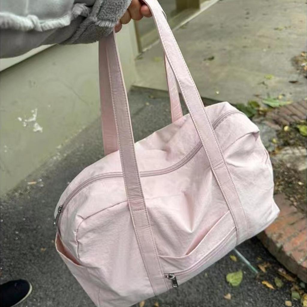 Niche Large-Capacity Short-Distance Travel Bag Girl Pink Commuter Tote Bag Portable Shoulder Bag Factory Goods