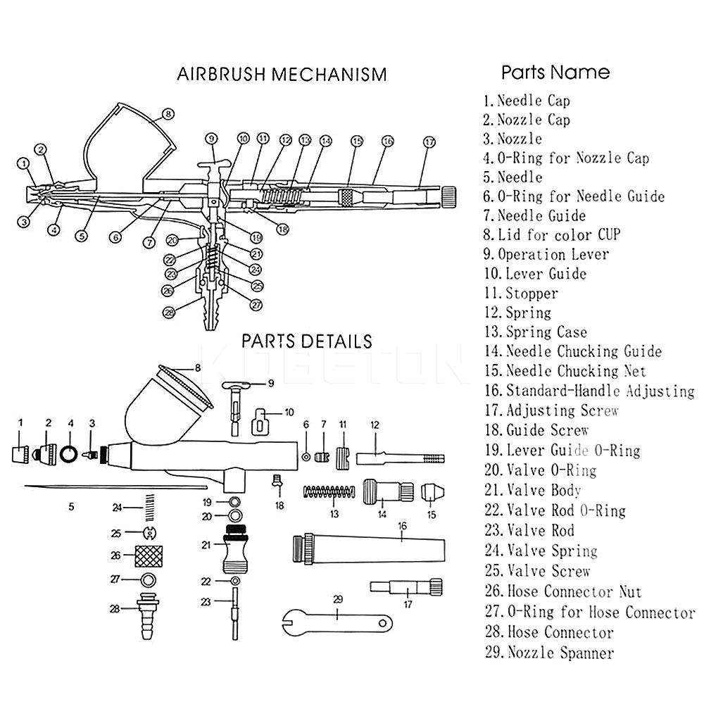 Многофункциональный аэрограф Spanner Kit Gun 0,2 мм