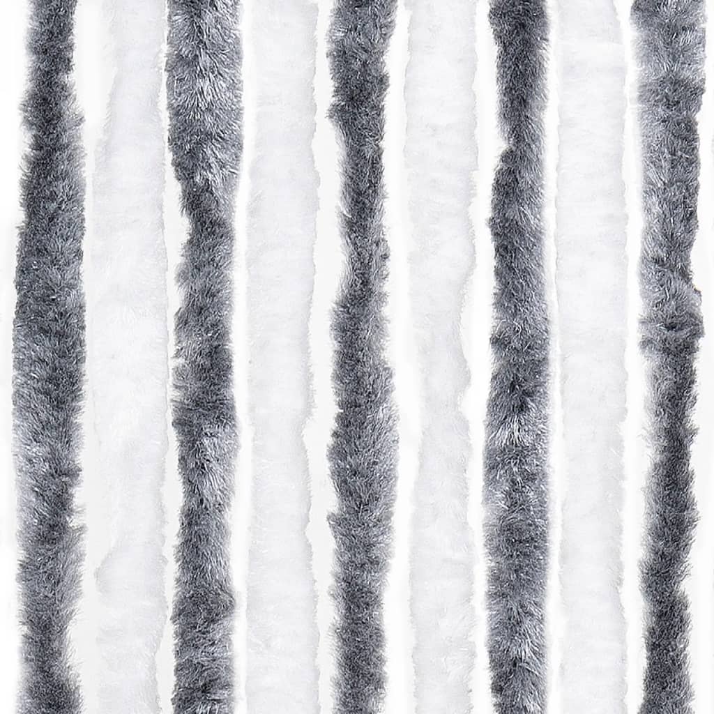 Insect Protection Curtain Grey and White 90 x 200 cm Chenille