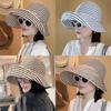 Casual Summer Folding Striped Sun Hat For Women With Uv Protection And Stylish Design