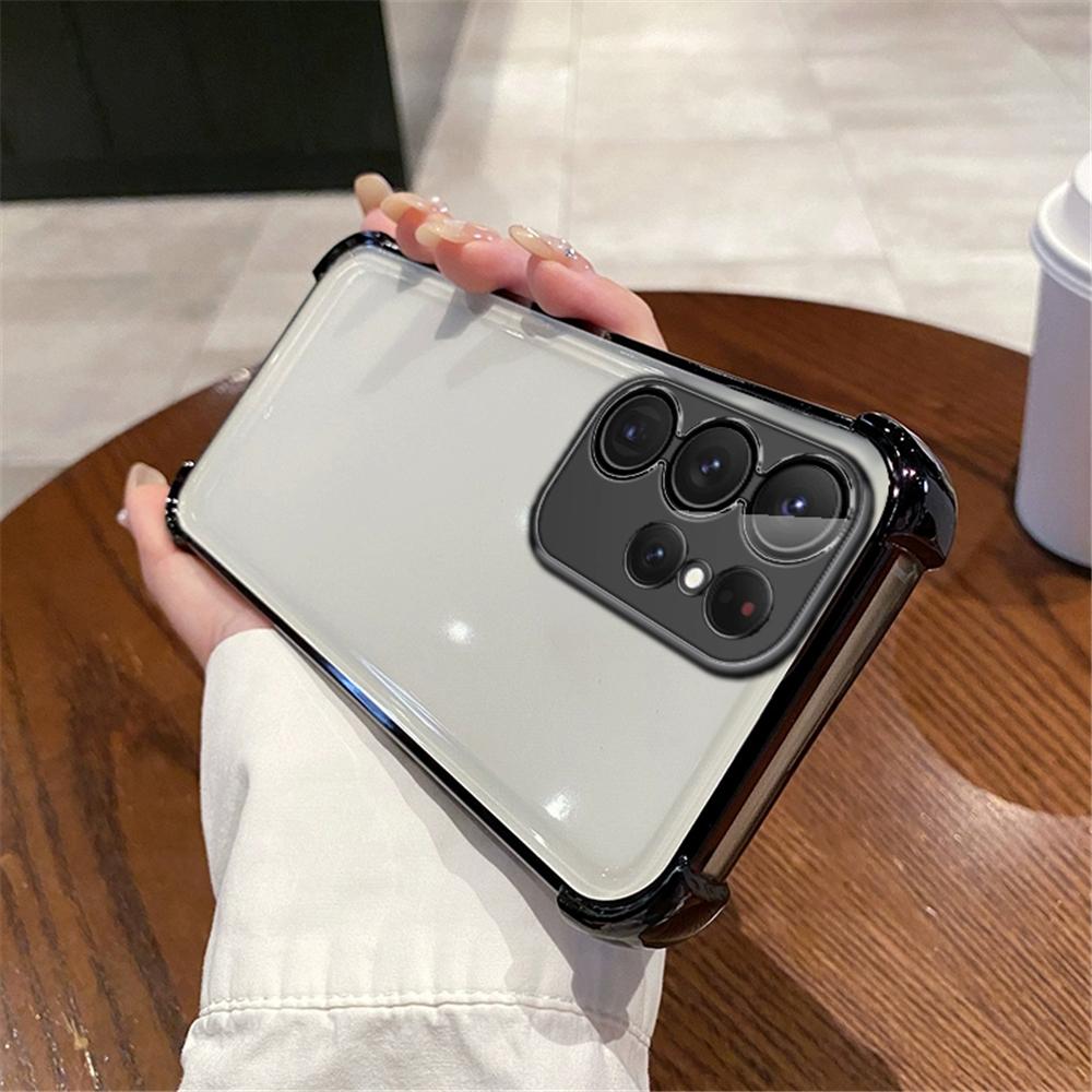 Роскошный противоударный чехол для телефона для Samsung Galaxy S24 S23 S22 Plus Ultra S20FE S21FE Note 20 Силиконовый бампер Прозрачная задняя крышка