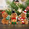 Пряничные Фигурки Мини 3 Штуки Рождественская Скульптура Декор Смоляная Скульптура Арт Украшение Для Помещения Дома Стола Праздничного Камина