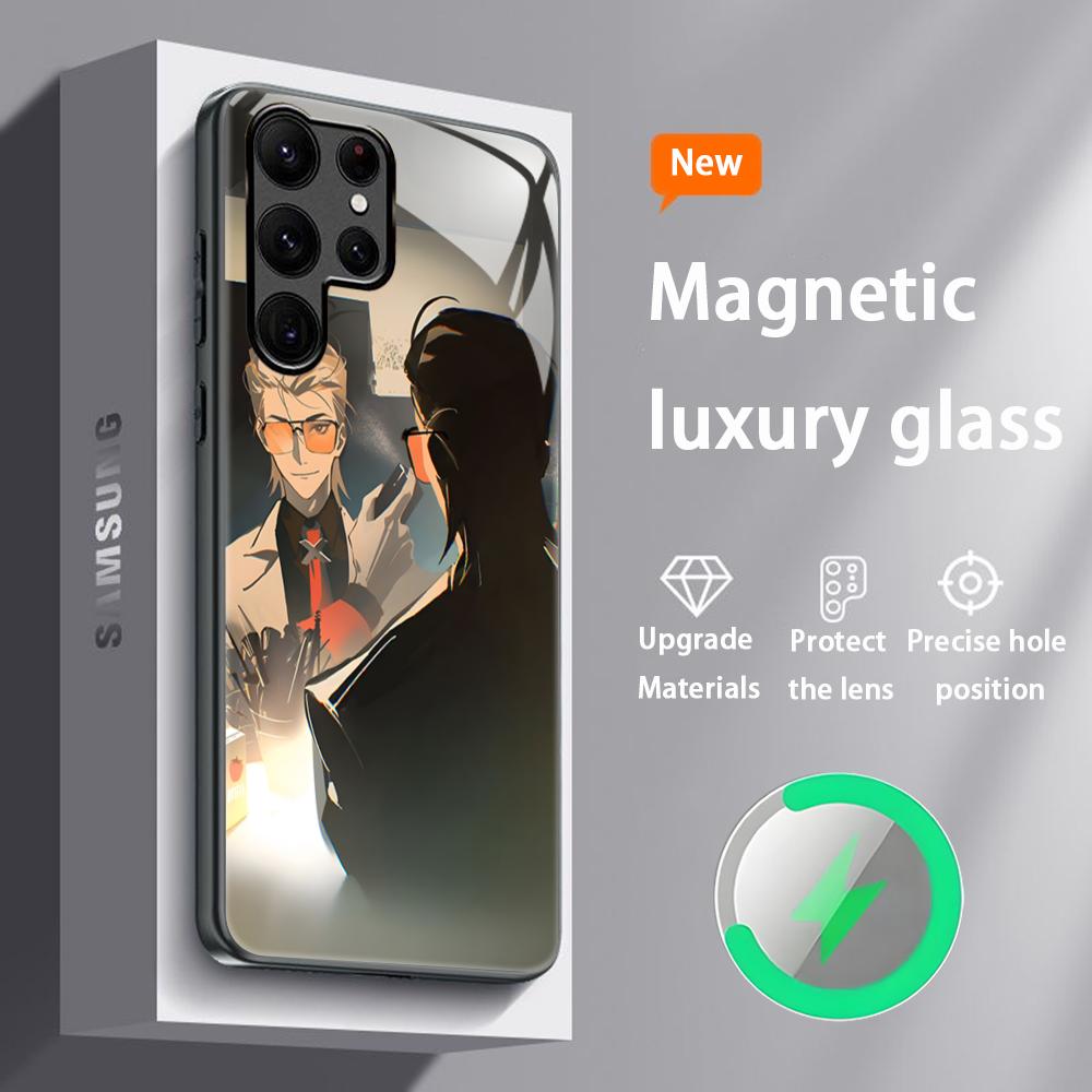 Аниме TO BE HERO X Популярный чехол для телефона для Samsung S25 S24 S23 S22 S21 S20 Plus Ultra Note20 Стеклянный магнитный чехол