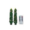 9.5 Inch Real Wax Flameless Christmas Tree Taper Candles With Remote Control Timer, 2-Piece Battery-Operated Taper Candles (Batteries Not Included)