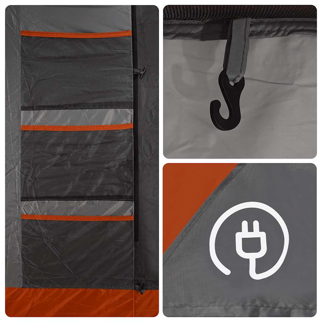 4 Person Tunnel Tent Gray Waterproof