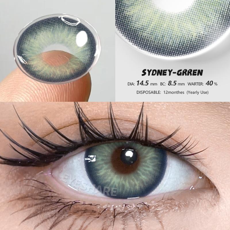 Eyeshare 1 Pair of Annual Colored Eye Contact Lenses High Quality Blue Lenses Brown Lenses Fashionable Natural Beauty Eye Contact Lenses