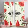 2pcs 2D Flat Printing Party Curtains Welcome Watermelon Summer Party 100% Polyester Fabric Without Electricity Holiday