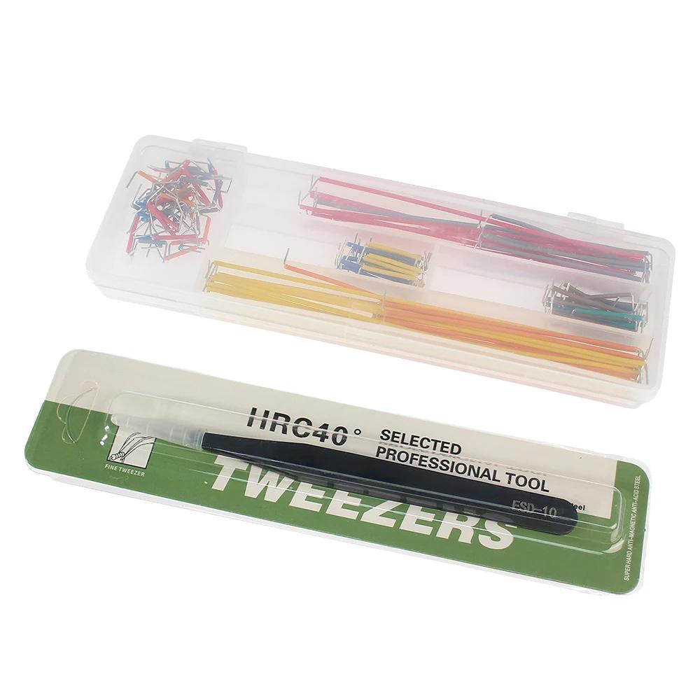 140/560/840PCS Jumper Wires U Shape Solderless Breadboard Jumper Cable DIY Electronics Kits With ESD-10 Anti-Static Tweezers