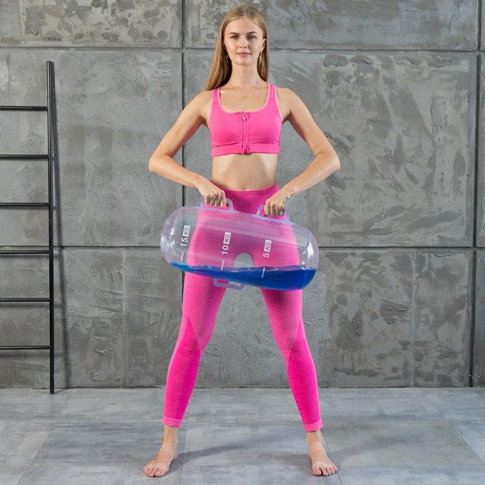 With Air Pump Inflatable Water Dumbbell PVC Training Power Bag with Water Weight  Workout Sandbag
