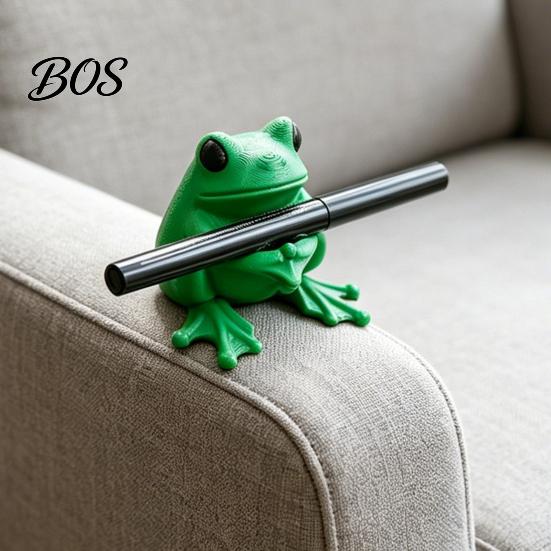 Cute Frog Desk Accessory 3D Printed Pen Holder, Bright Green Stand with Pen-Grabbing Structure, Playful Decor Anti-Slip Desktop Organizer for