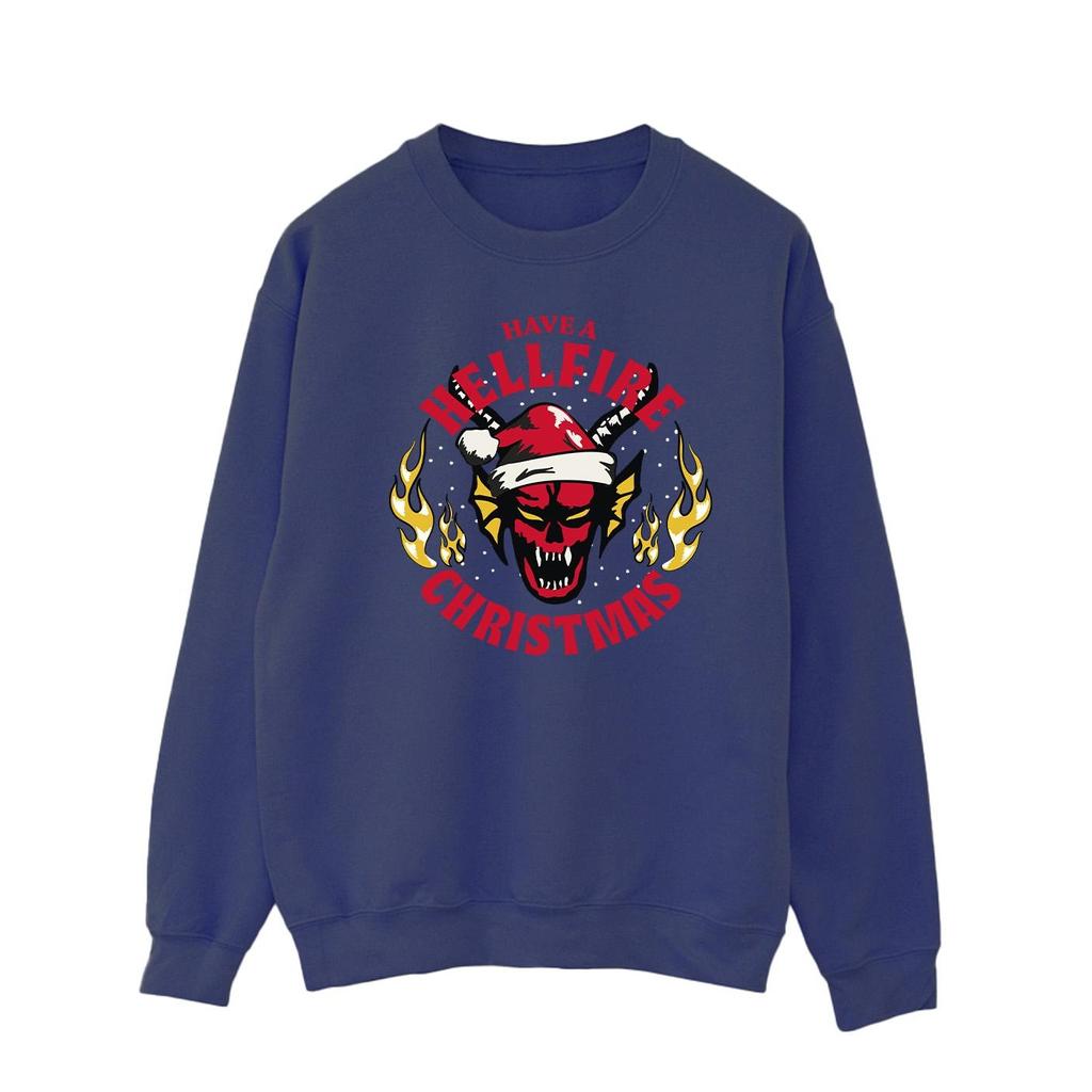 Netflix Mens Stranger Things Hellfire Christmas Sweatshirt