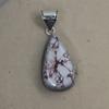 Pear Cab White Brown Wild Horse Magnesite Jasper 925 Sterling Silver Pendant Jewelry, Boho Style Designer Pendant Jewelry