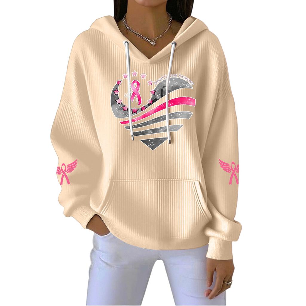 Женская мода Повседневный пуловер с принтом ангела Спортивная толстовка с длинным рукавом