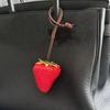 Elegant Strawberry Key Ring Waterproof Red Resin Fruit Pendant Keychain Versatile Bag Charm  Party