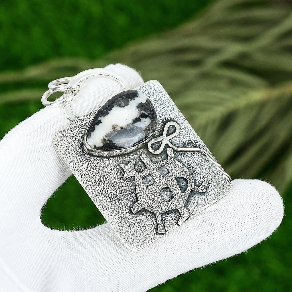 Friendship Day Sale 925 Sterling Silver Natural Zebra Jasper Handcrafted Pendant