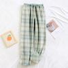 Женские пижамные штаны, плюшевые пижамные штаны с мягкой эластичной талией, клетчатые штаны с 2 карманами