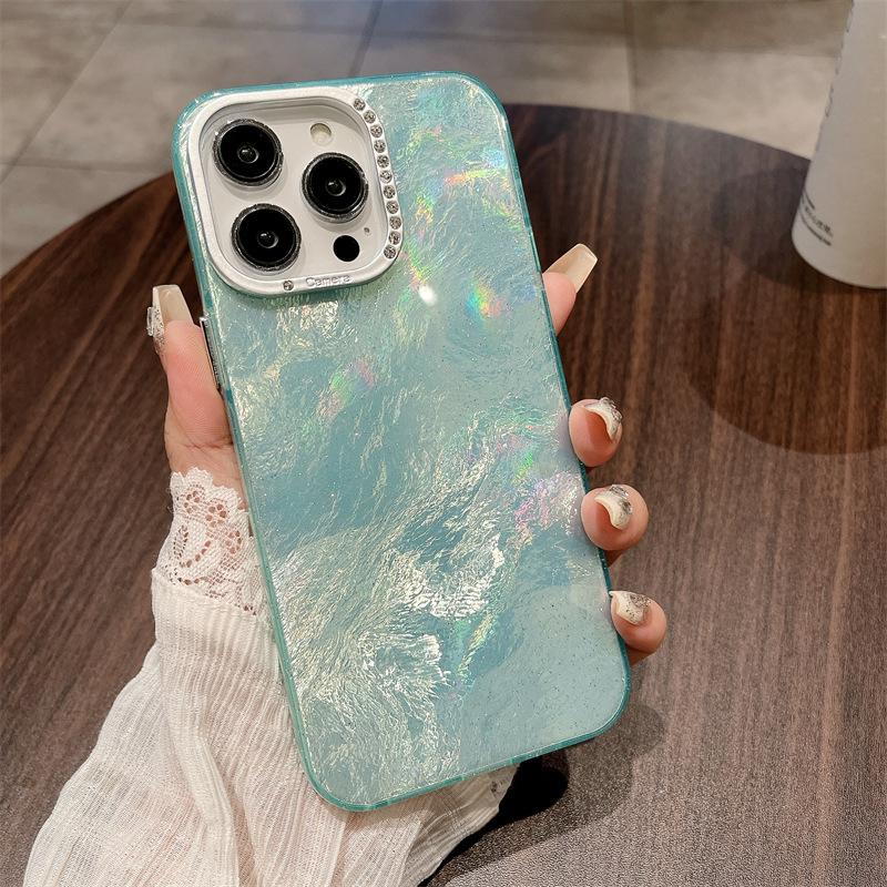 Iceberg Tinfoil Pattern для мобильного телефона Apple 15 Интернет-знаменитость IPhone14 Shell Flash Diamond Lens 13Promax Hard Shell Tide