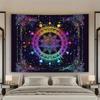 2D UV Glow Mandala Tapestry, Rainbow Boho Floral Wall Hanging for Party