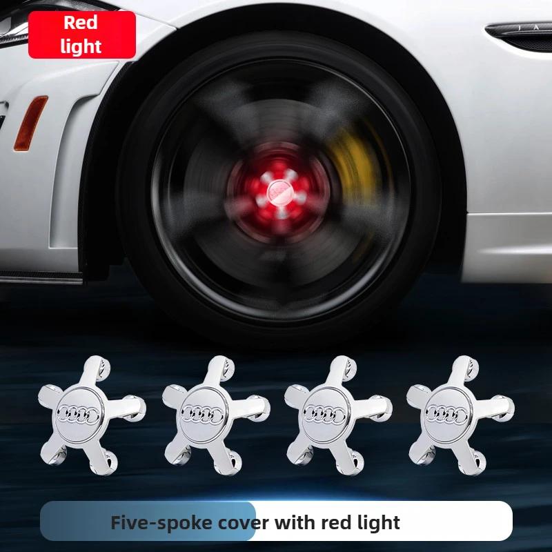 For Audi B5 2026 Hot For Audi Hub Caps AUDI 4pcs 135mm Hub Led Lights Cap Car Floating Illumination Wheel Center Covers Caps For AUDI A3 A4
