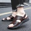 Men's Sandals Genuine Leather Summer Slippers New Trend Top Layer Cowhide Men's Casual Non Slip Beach Shoes Platform Sandals Men