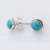 Women Silver Color Turquoise Ear Stud Ear Wedding Engagement Vintage Earrings Jewelry