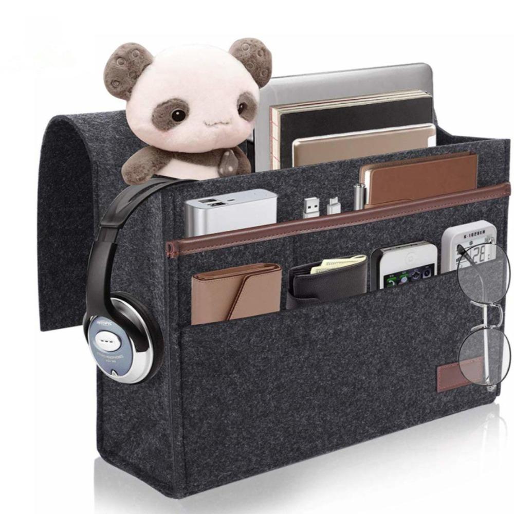 Подвесной прикроватный органайзер с несколькими карманами, экономящий место, держатель для пульта и салфеток, кровать