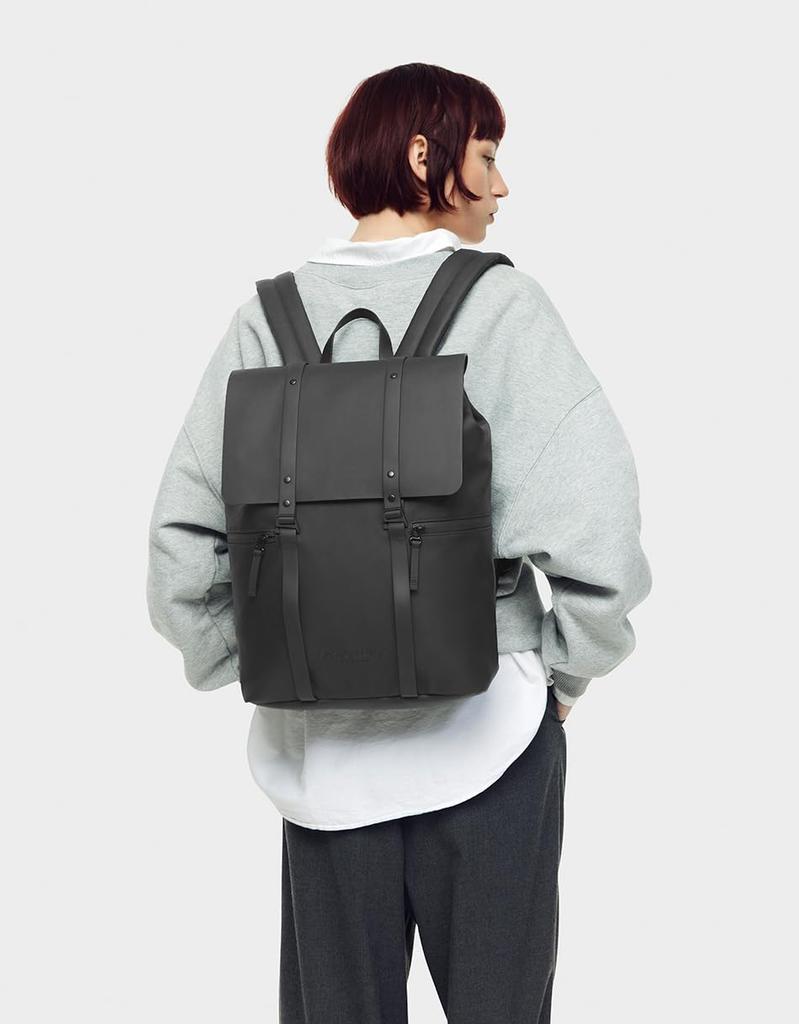 Gaston Luga Black Splash Black Backpack Rucksack 11 inches 13 inches Laptop Tablet Commuting to work or school Lightweight Waterproof Vegan Leather