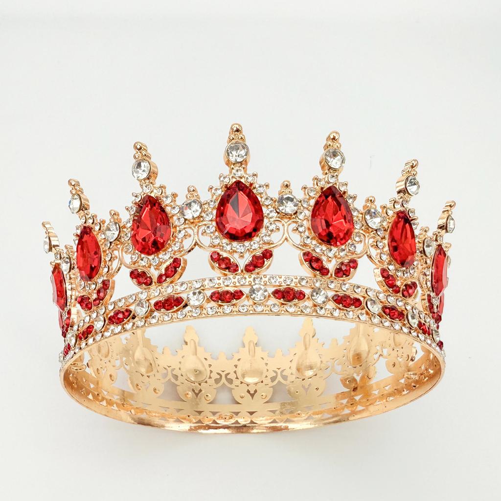 Full Circle Crown Tiara Colorful Baroque Retro Full Diamond Jewelry Wedding Accessories Crown Bridal Crown