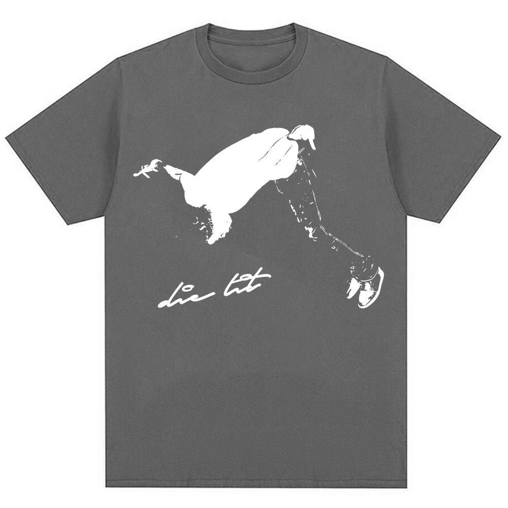 Футболки рэпера Playboi Carti Die Lit с окрашиванием garment dye, Я Музыка Хип-Хоп Винтаж с коротким рукавом Мужские Оверсайз Хлопок Панк Футболки