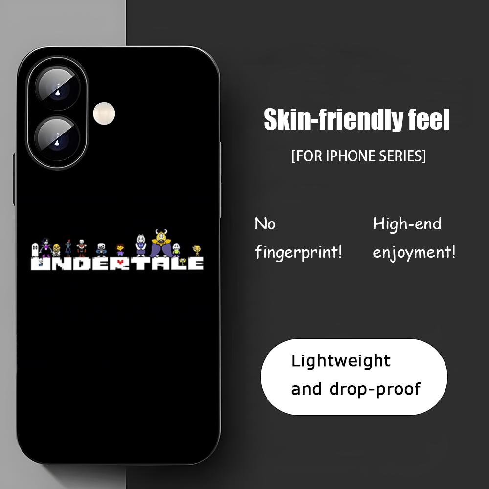 Популярная Пиксельная Игра Undertale Чехол для Телефона Для iPhone 16 15 14 13 12 11 X XR XS 8 Plus Mini Pro Max Мягкий черный Ударопрочный Чехол