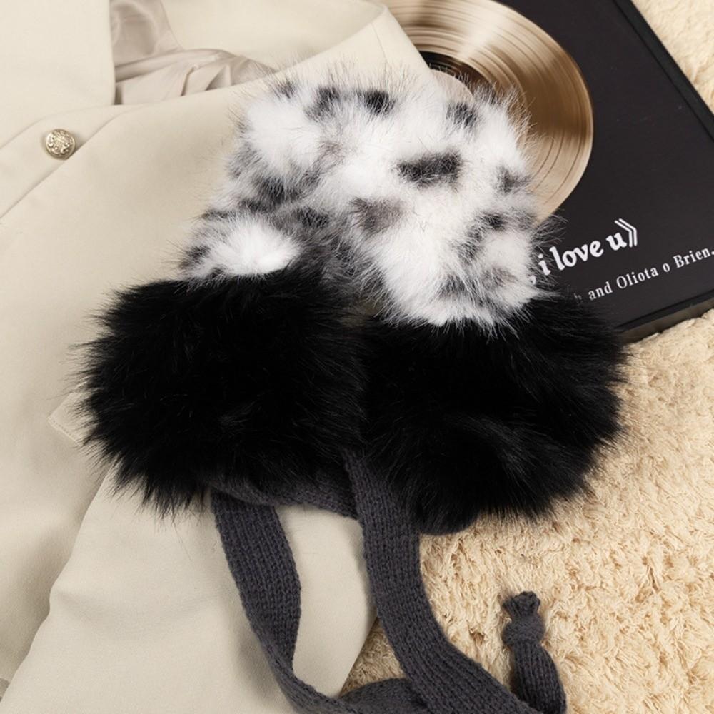 Foldable Leopard Print Earmuffs Thickened Plush Plush Ear Cover Outdoors