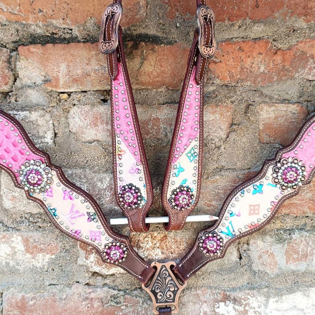 WILDRACE Премиум Выставочная Седловка для Лошади Вестерн Кожаный Наголовник Нагрудник (Два комплекта)