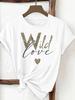 (Asian Size) Tee Print Fashion Top Women Clothing T Shirt Woman Female Sweet Love Heart Trend Cute Short Sleeve Graphic T-shirts