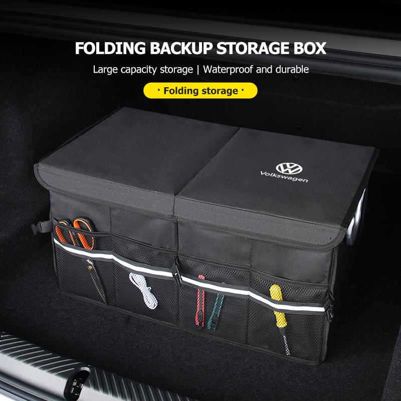 Car Trunk Sundries Storage Box Large Capacity Foldable Supplies For Volkswagen VW Scirocco Passat Polo B5 B6 B7 CC Tiguan Sharan zi9 zi9
