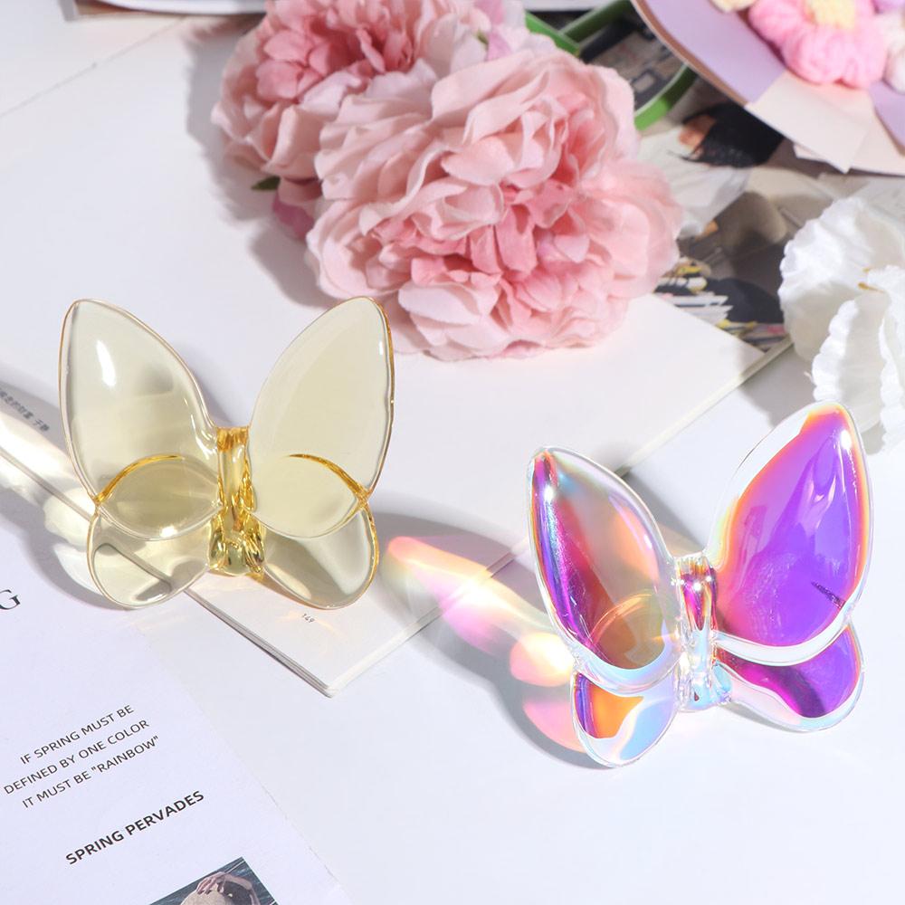 Разноцветное стеклянное украшение в виде бабочки, Супер сверкающее украшение-статуэтка в виде бабочки, Подарки