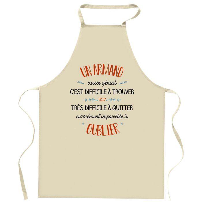 Planetee Tablier de cuisine Un Armand aussi génial | Cadeau Original Humour pour Cuisinier Vêtement Blouse de protection Barbecue