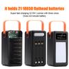 Battery Storage Box 21/28 X18650 Super Fast Charging Power Bank Case 10W 22.5W PD QC4.0 3.0 18650 Holder with Camping Light Line