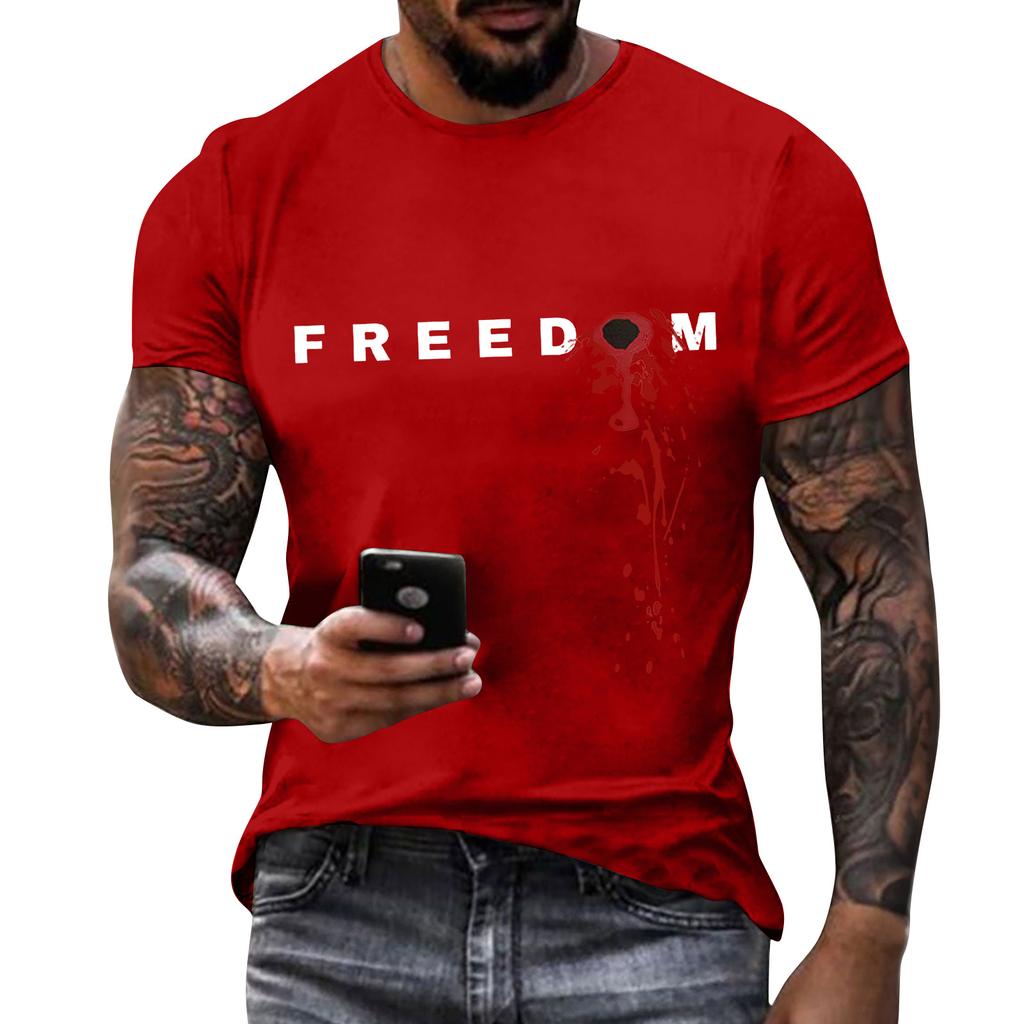 Men's Printed Short Sleeve T-Shirt Men's Loose Casual Short Sleeve Top