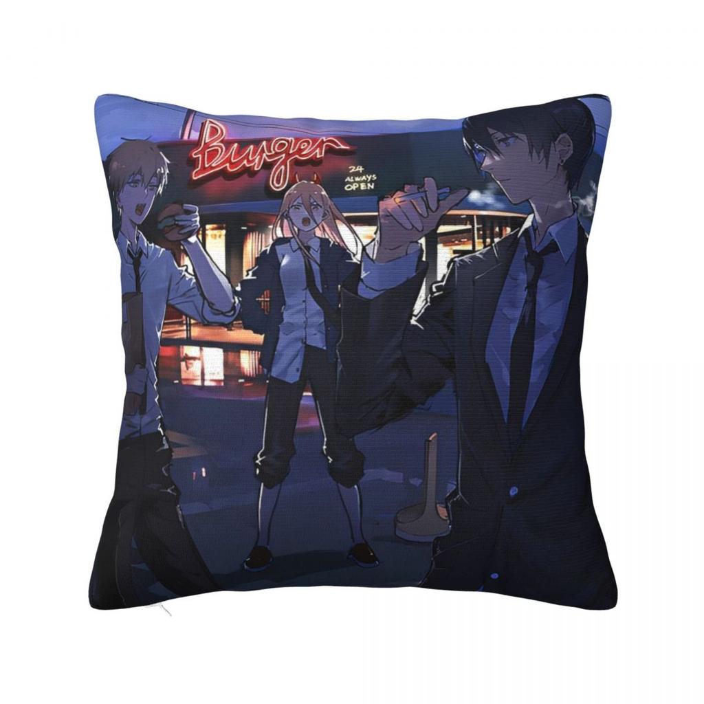 Anime Chainsaw Man Square Pillow Cases Cushion Cover Awesome Zippered Decor Throw Pillow Case Cover for Car