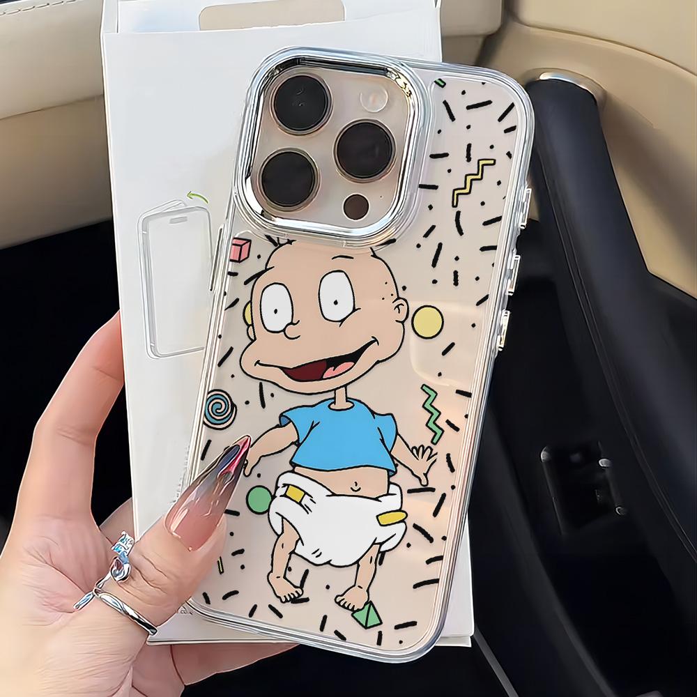 Смешной мультяшный чехол для телефона Rugrats для iPhone 17 16e 16 15 14 13 12 11 mini Pro Max X XR XSMAX 8 7 Air Plus Прозрачный чехол