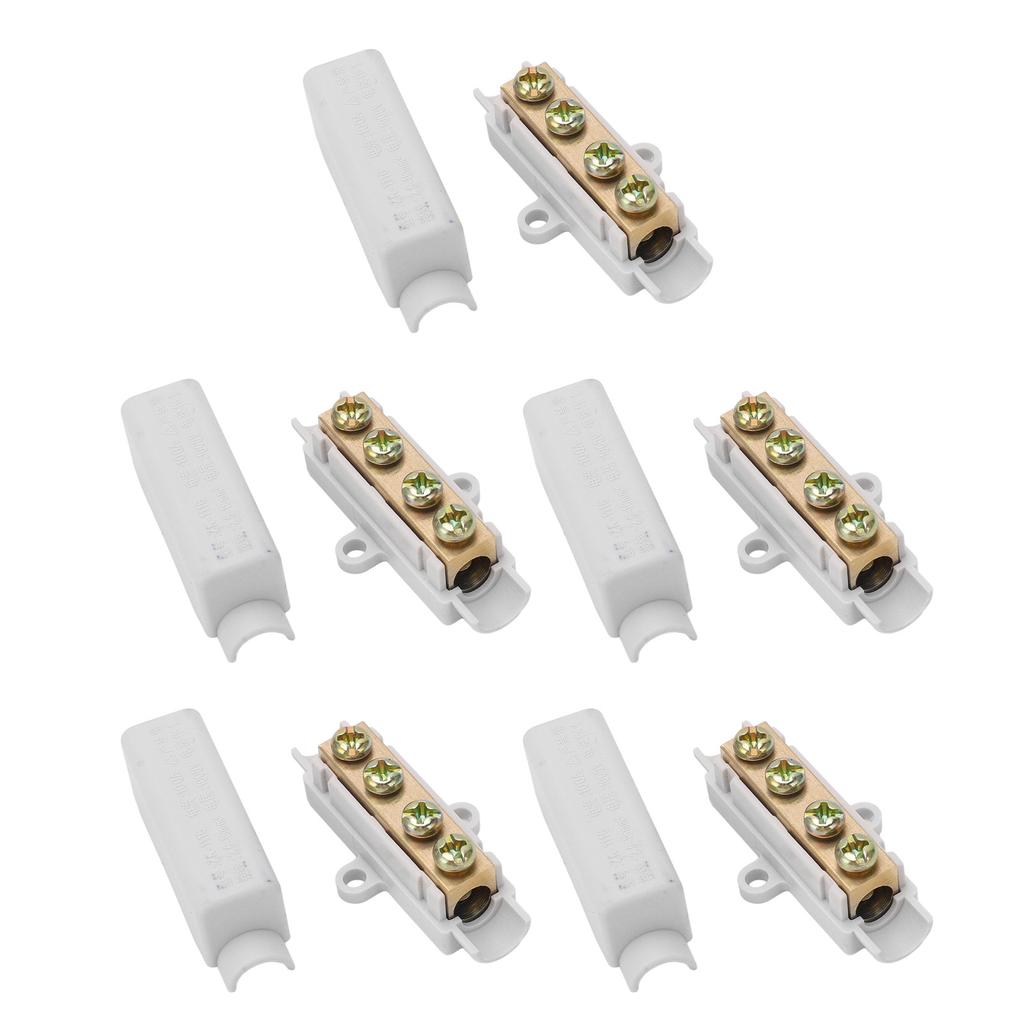 5Pcs Wire Connector Brass Conductor Double Screws ABS Shell Butt Wire Terminal Block 1000V 100A